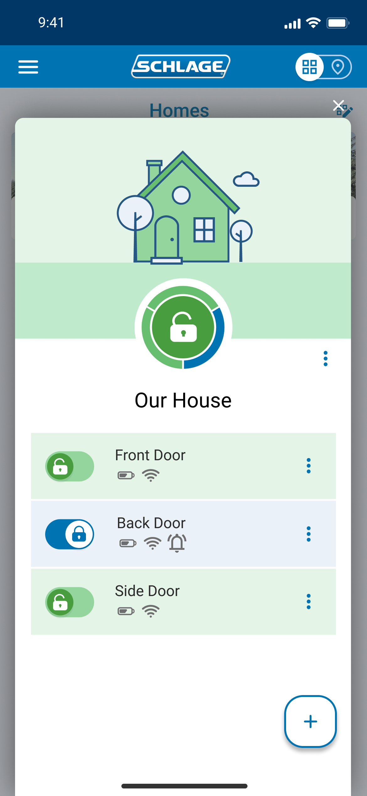 Schlage Home App Interface Screen Shot