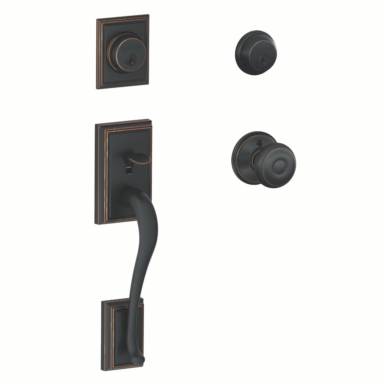 Double Cylinder Handleset and Georgian Knob