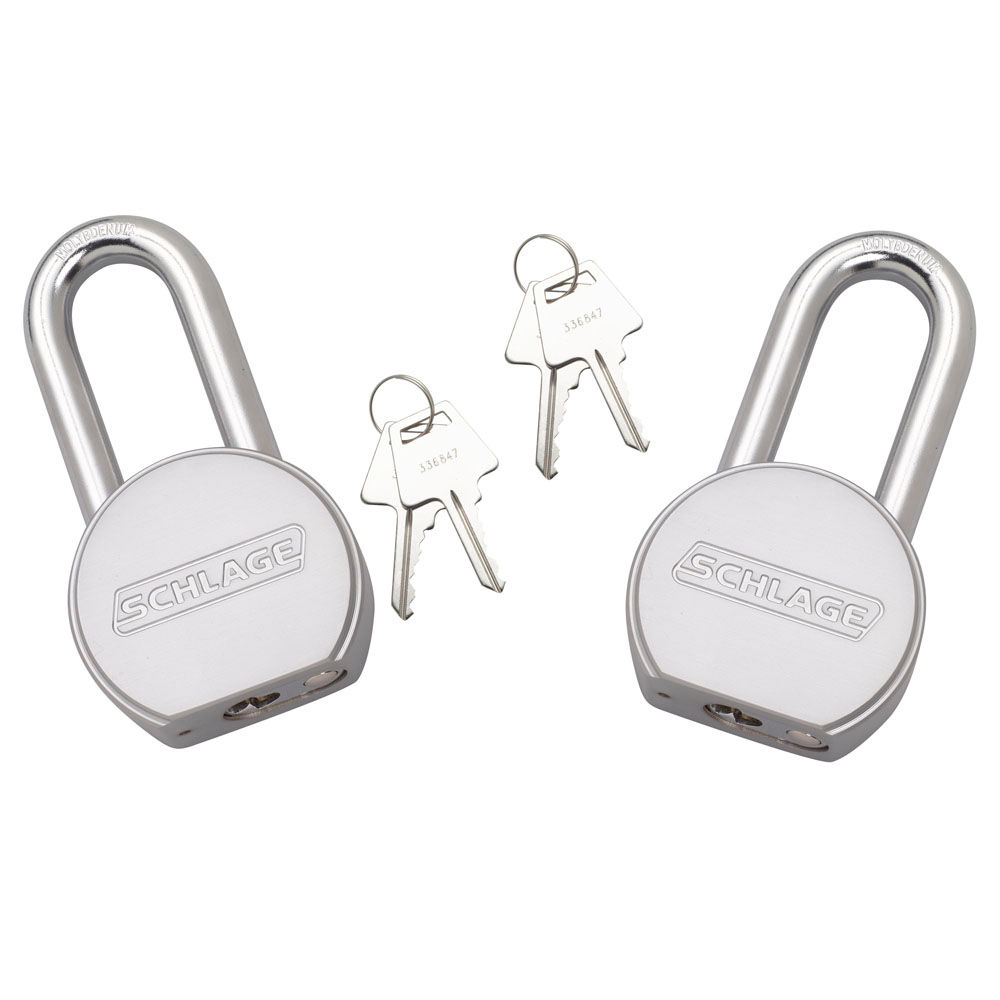 2" Shackle Steel Round Padlock 2-pack